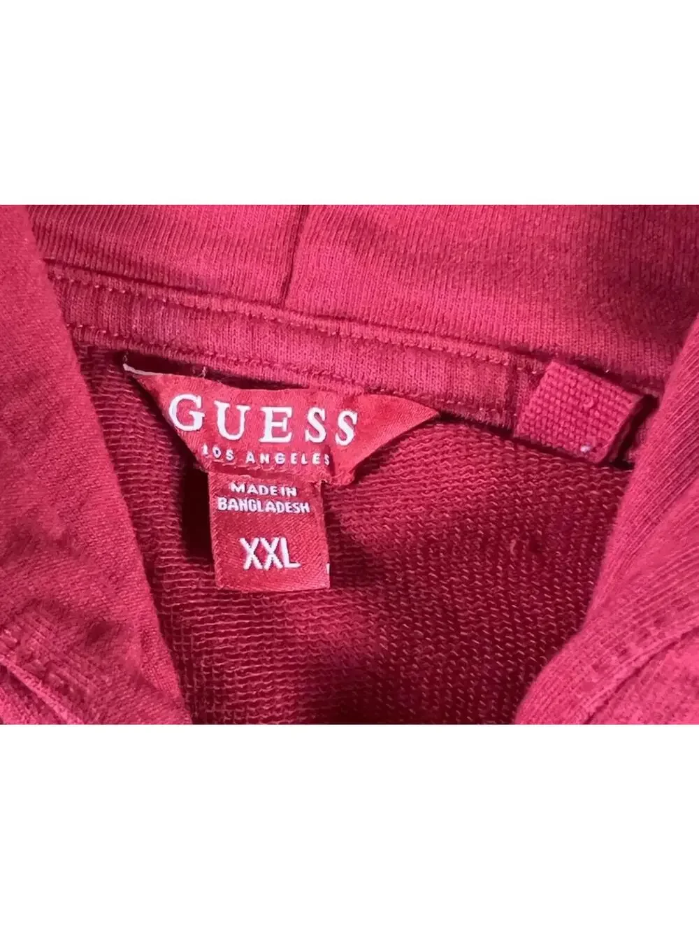 Guess Jeans Y2K Short Sleeve Tee T-shirt Hoodie Red Script XXL Men Guess LA - Picture 4 of 8